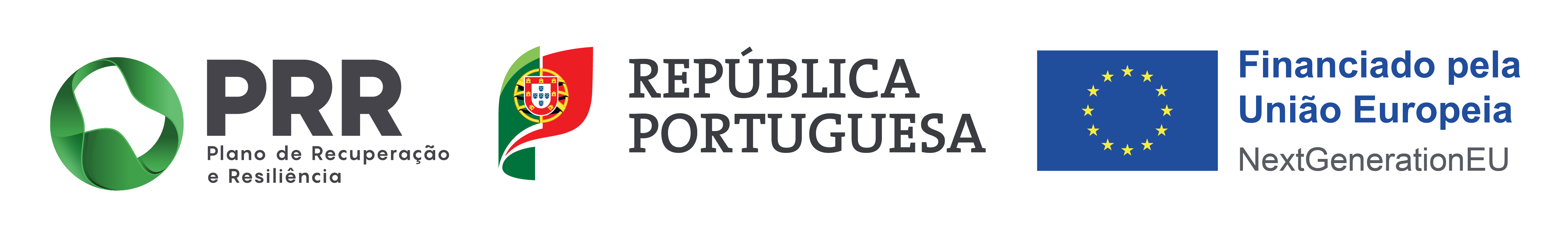 Barra de cofinanciamento: PRR, República Portuguesa, Financiado pela União Europeia — NextGenerationEU